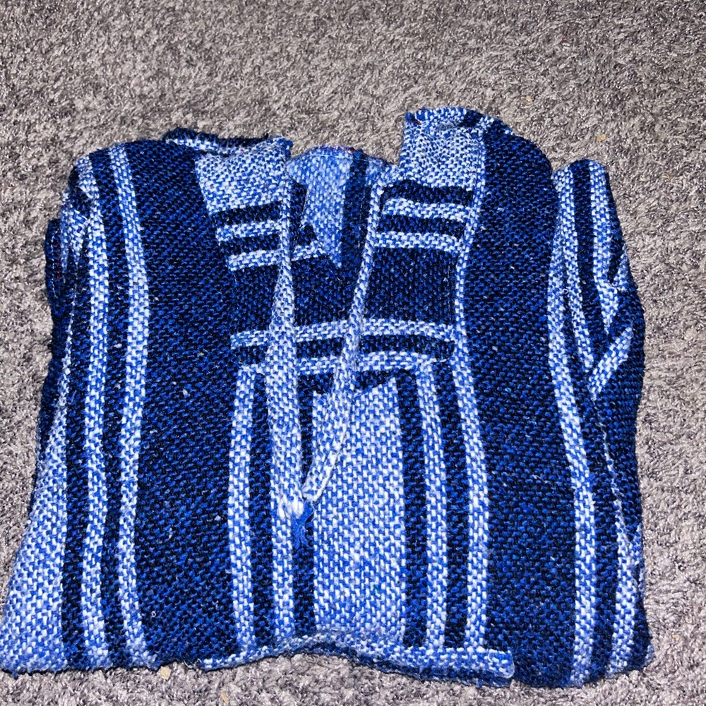 blue hoodie